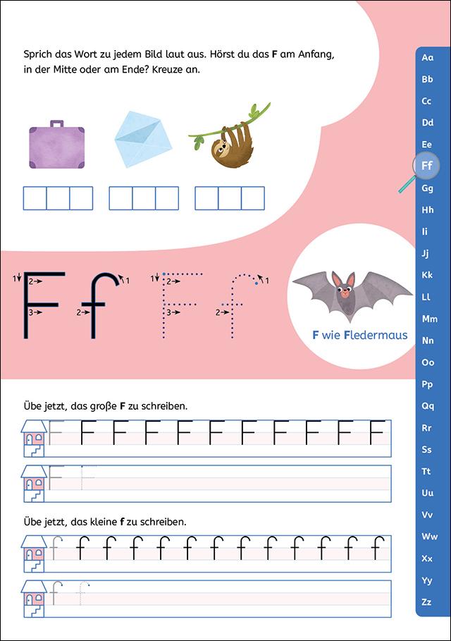 Beispielinhalt (Bild) Schreiben lernen mit Spurrillen - Buchstaben