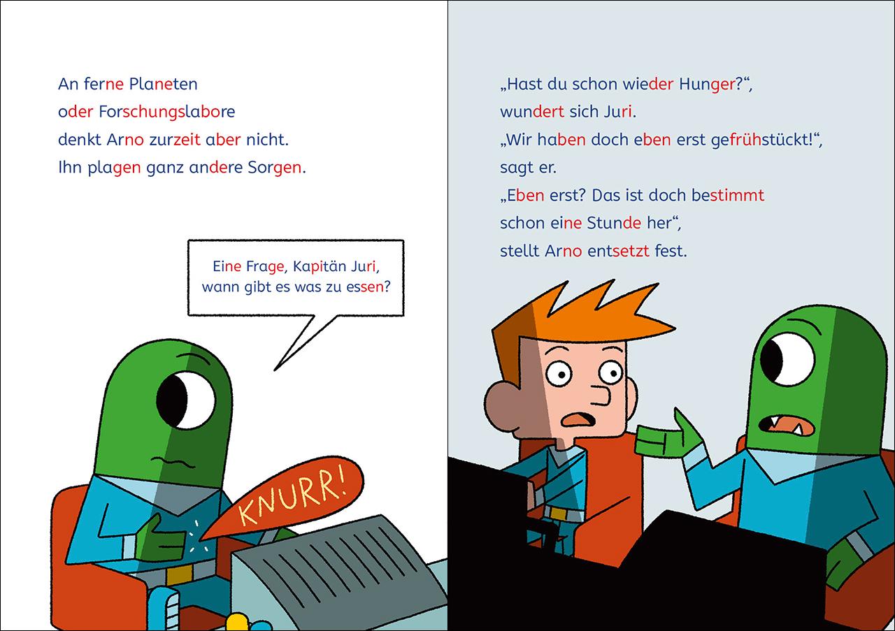Beispielinhalt (Bild) Leselöwen 2. Klasse - Pizza-Abenteuer im Weltraum