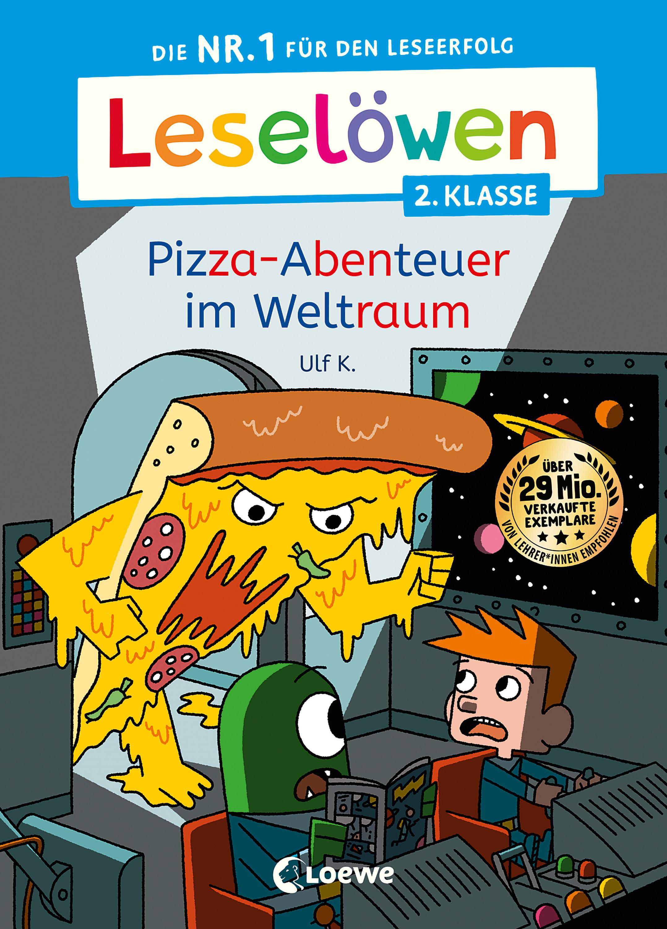 Vorderes Coverbild Leselöwen 2. Klasse - Pizza-Abenteuer im Weltraum