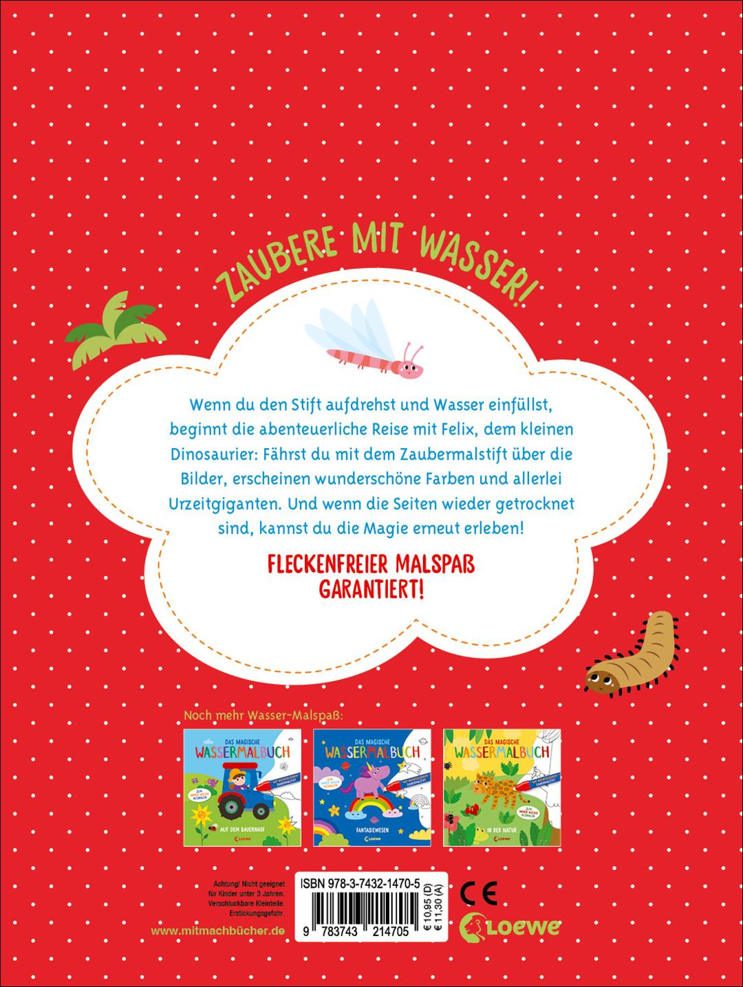 Rückseitencover Das magische Wassermalbuch - Dinosaurier