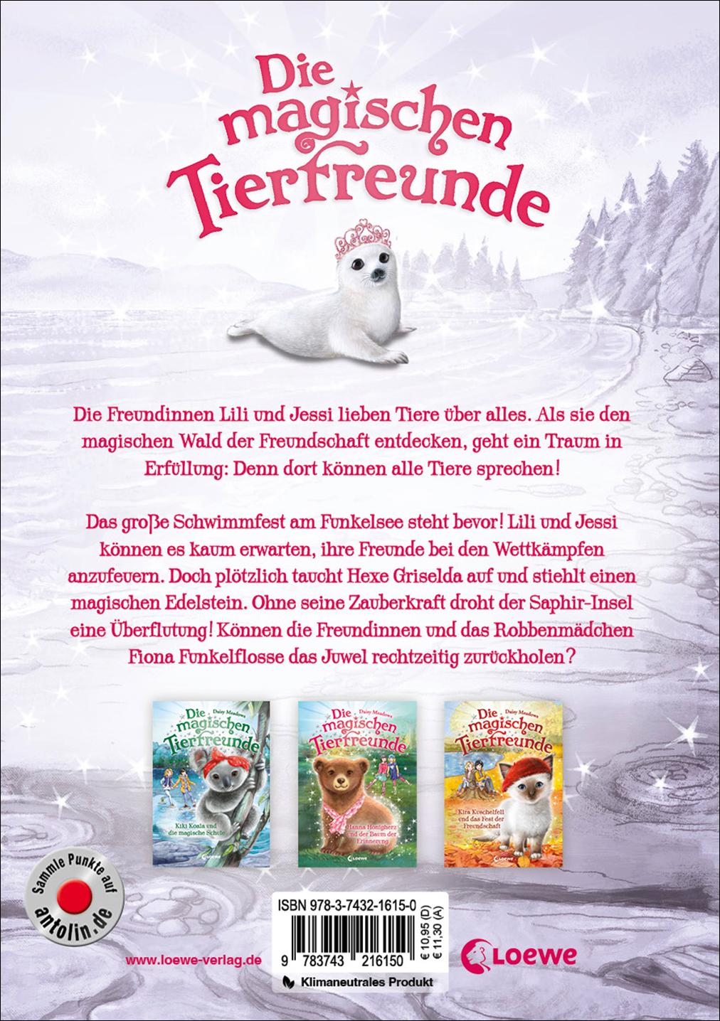Rückseitencover Die magischen Tierfreunde (Band 20) - Fiona Funkelflosse und das verschwundene Juwel