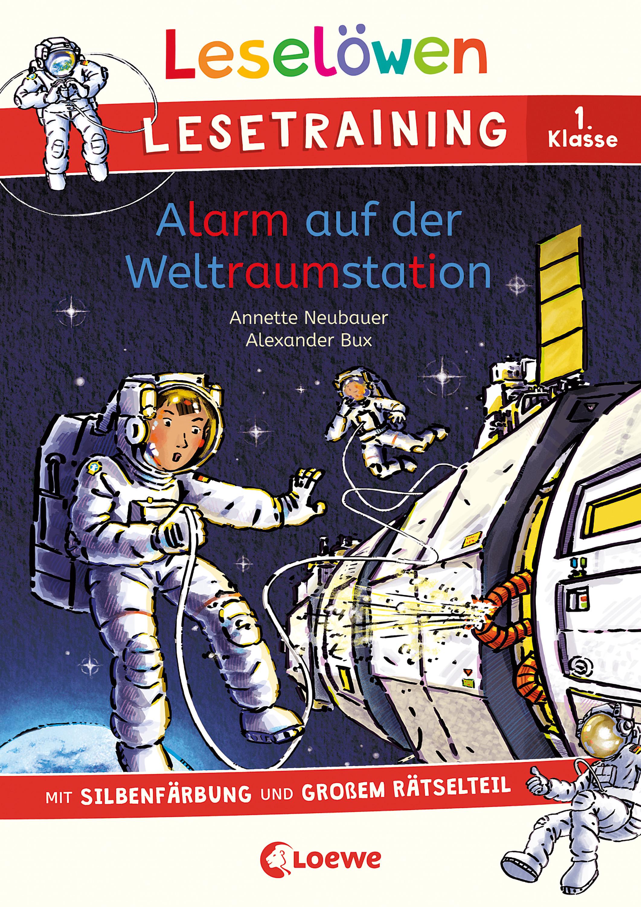Vorderes Coverbild Leselöwen Lesetraining 1. Klasse - Alarm auf der Weltraumstation