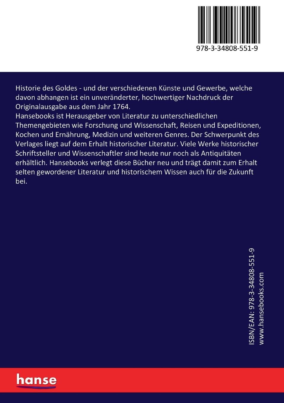 Rückseitencover Historie des Goldes