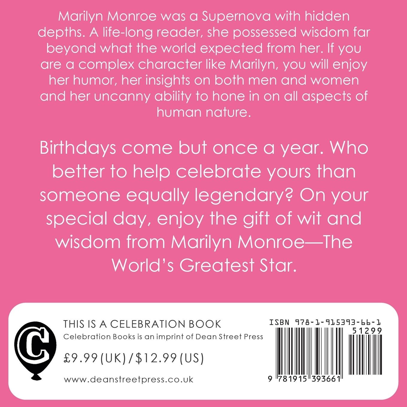 Rückseitencover Happy Birthday-Love, Marilyn