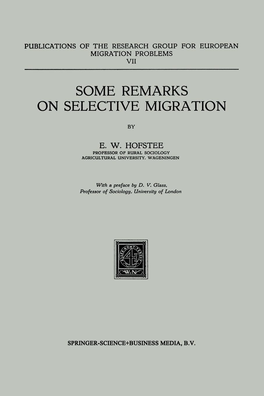 Vorderes Coverbild Some Remarks on Selective Migration