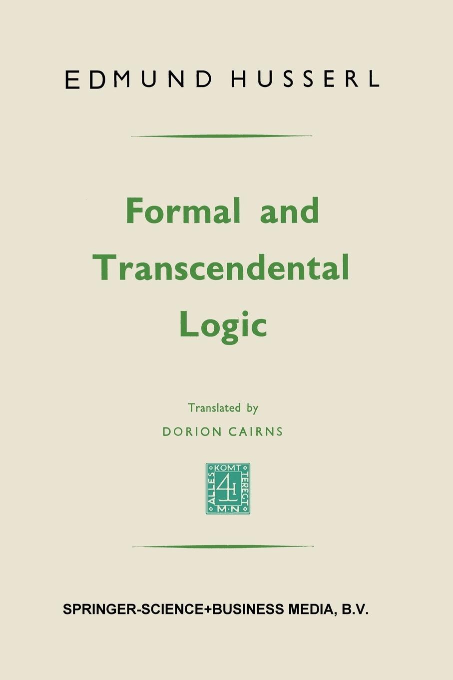 Vorderes Coverbild Formal and transcendental logic