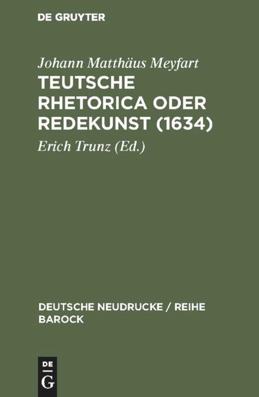 Vorderes Coverbild Teutsche Rhetorica oder Redekunst (1634)