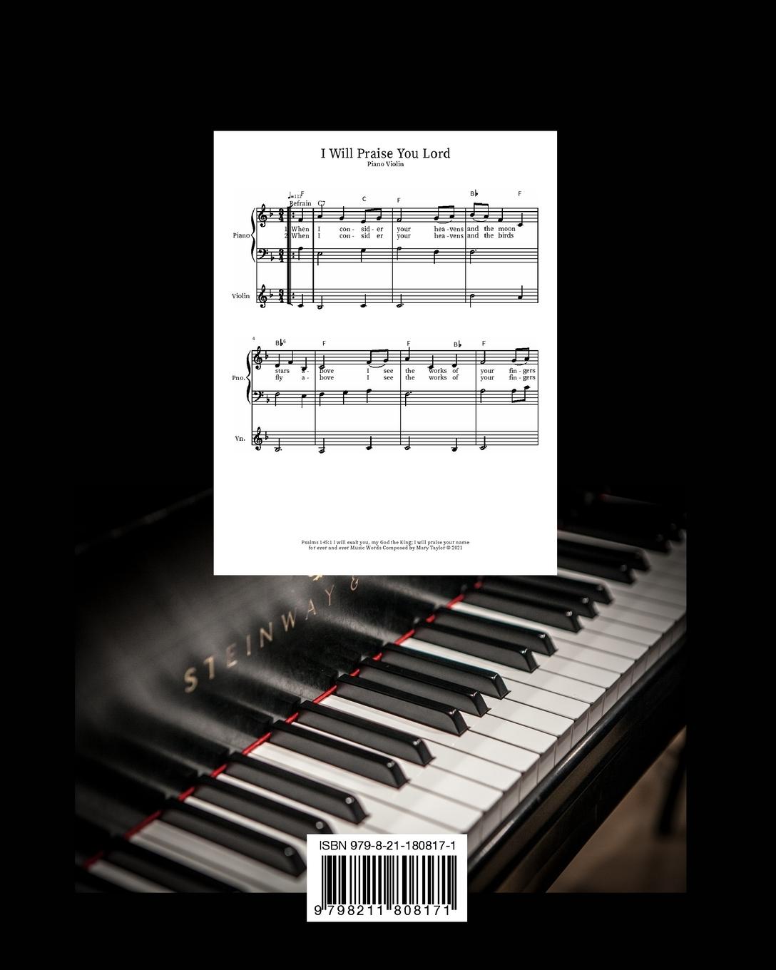 Rückseitencover Easy Beautiful Hymns Piano Violin Duets