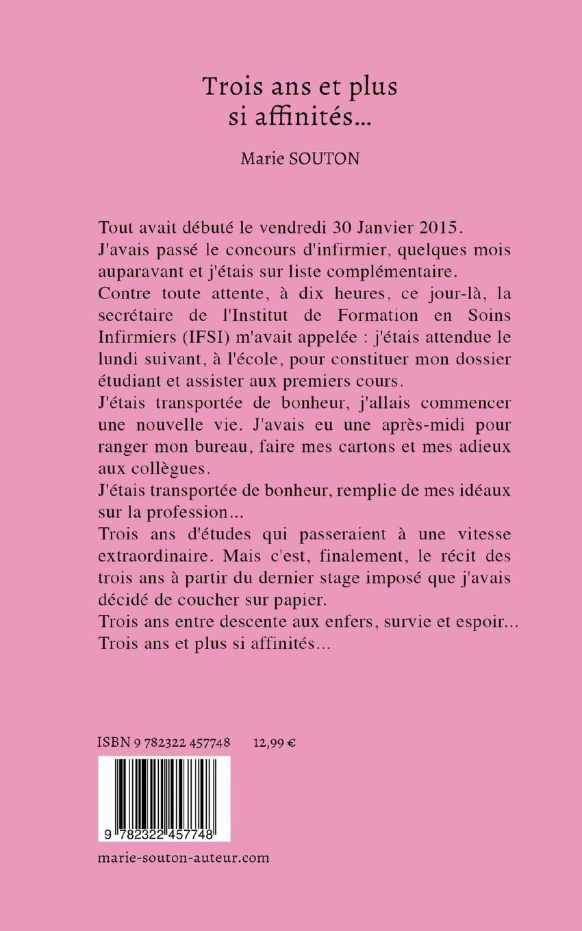 Rückseitencover Trois ans et plus si affinités...