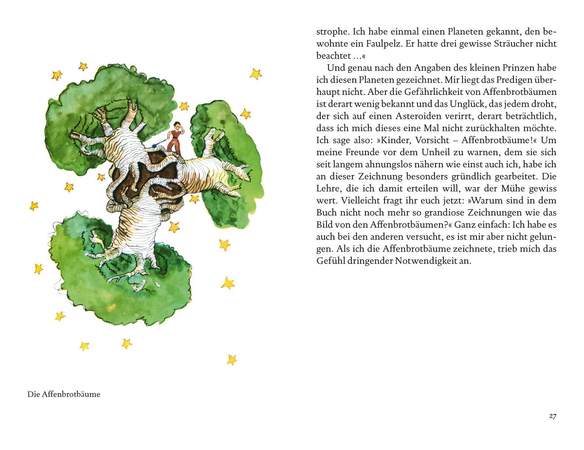 Beispielinhalt (Bild) Der kleine Prinz. Neuübersetzung - Mit den Original-Illustrationen von Antoine de Saint-Exupéry - Jetzt vollständig in Farbe