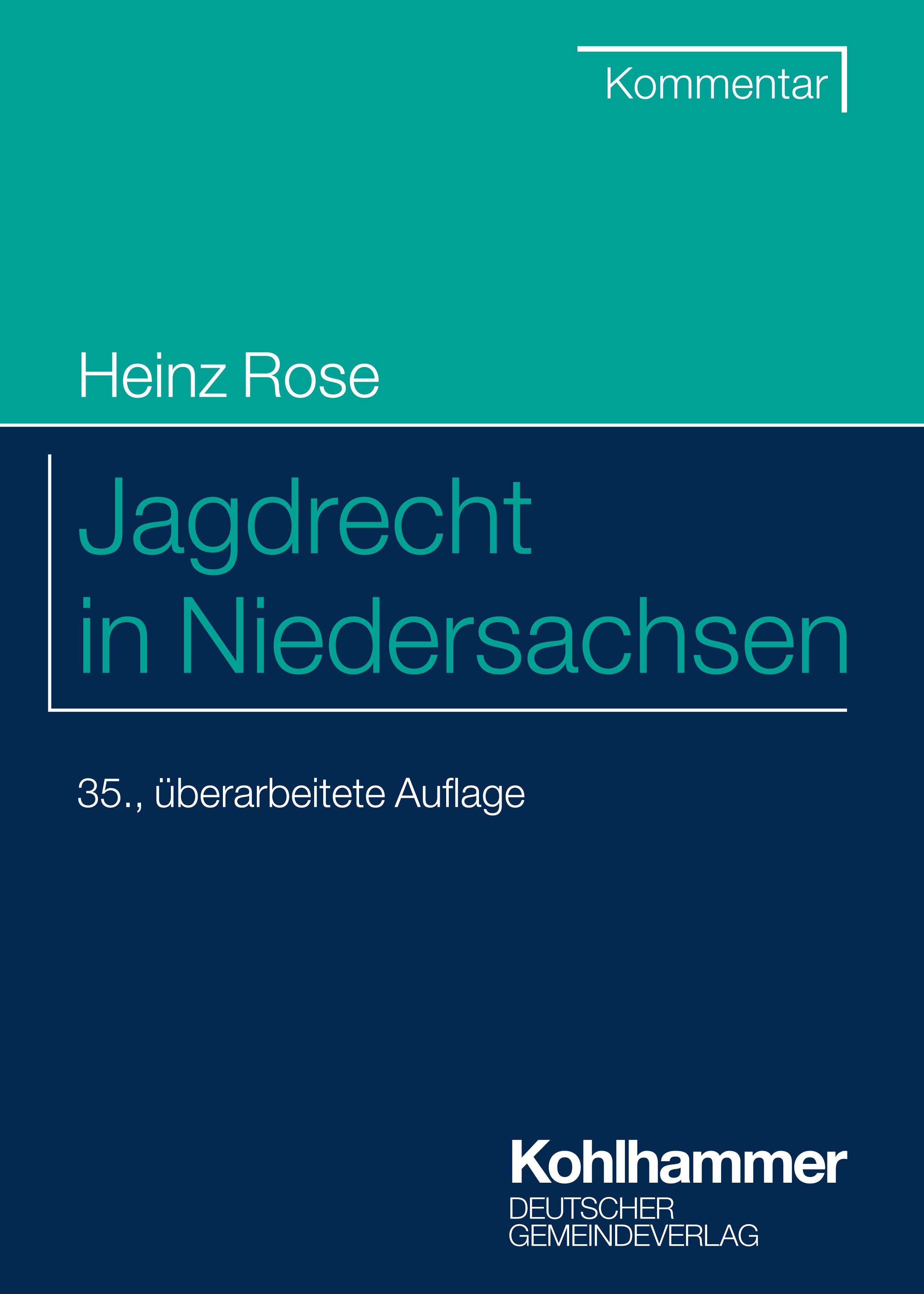 Vorderes Coverbild Jagdrecht in Niedersachsen