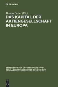 Vorderes Coverbild Das Kapital der Aktiengesellschaft in Europa