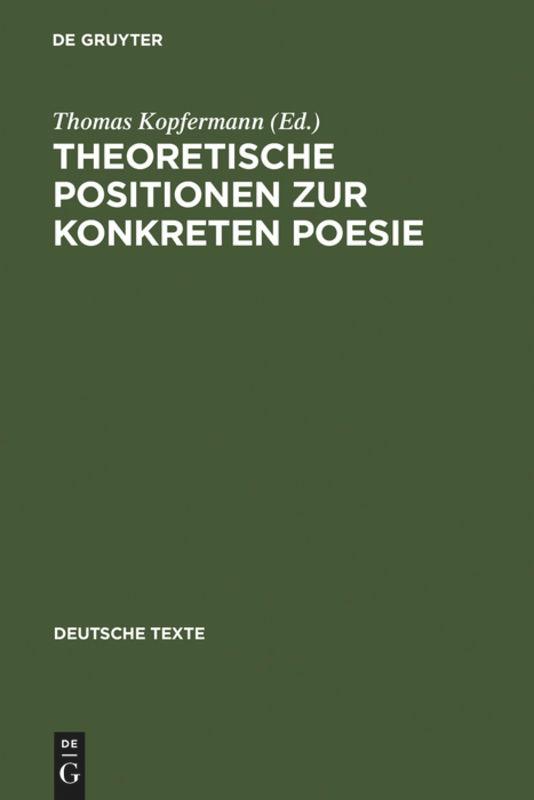 Vorderes Coverbild Theoretische Positionen zur Konkreten Poesie
