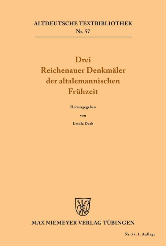 Vorderes Coverbild Drei Reichenauer Denkmäler der altalemannischen Frühzeit