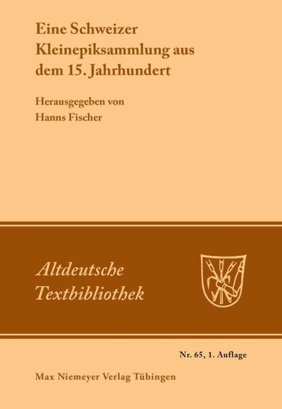 Vorderes Coverbild Eine Schweizer Kleinepiksammlung aus dem 15.Jahrhundert