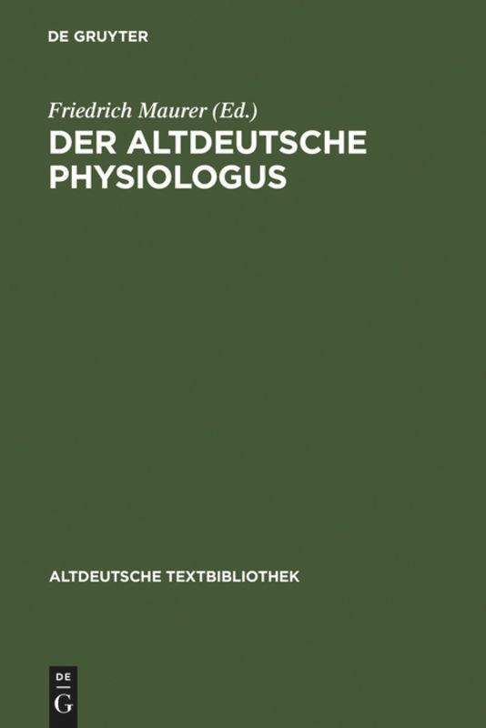 Vorderes Coverbild Der altdeutsche Physiologus