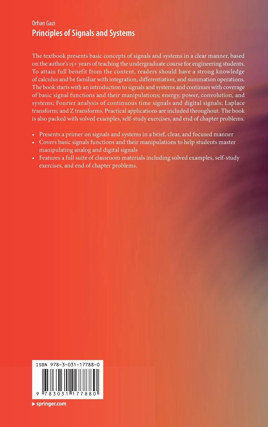Rückseitencover Principles of Signals and Systems