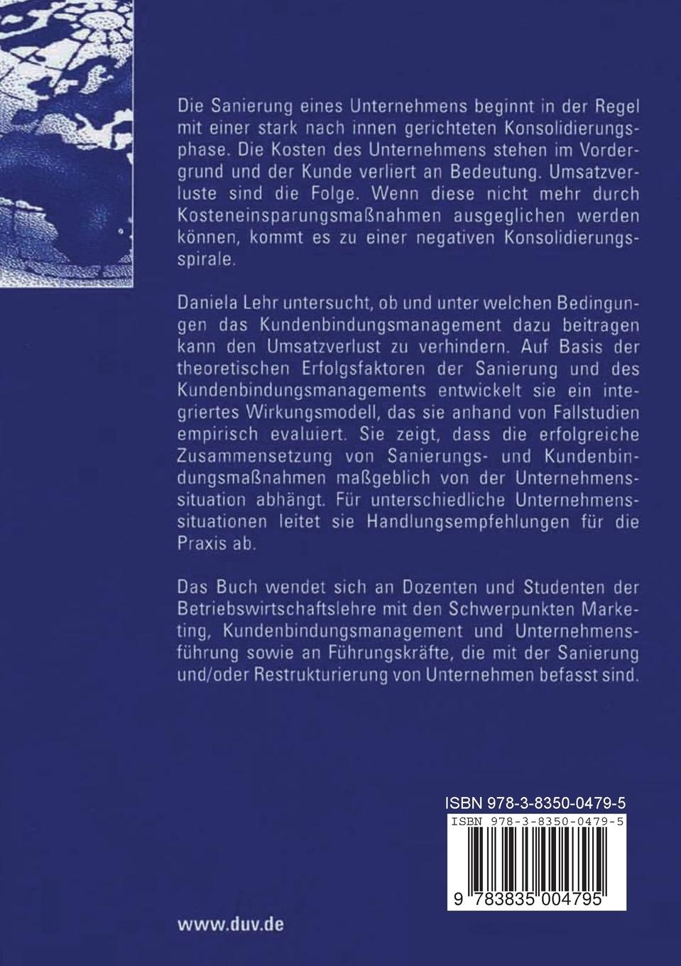 Rückseitencover Kundenbindungsmanagement und Sanierungserfolg