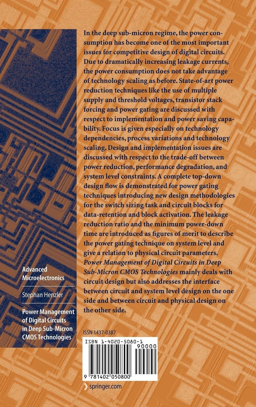 Rückseitencover Power Management of Digital Circuits in Deep Sub-Micron CMOS Technologies