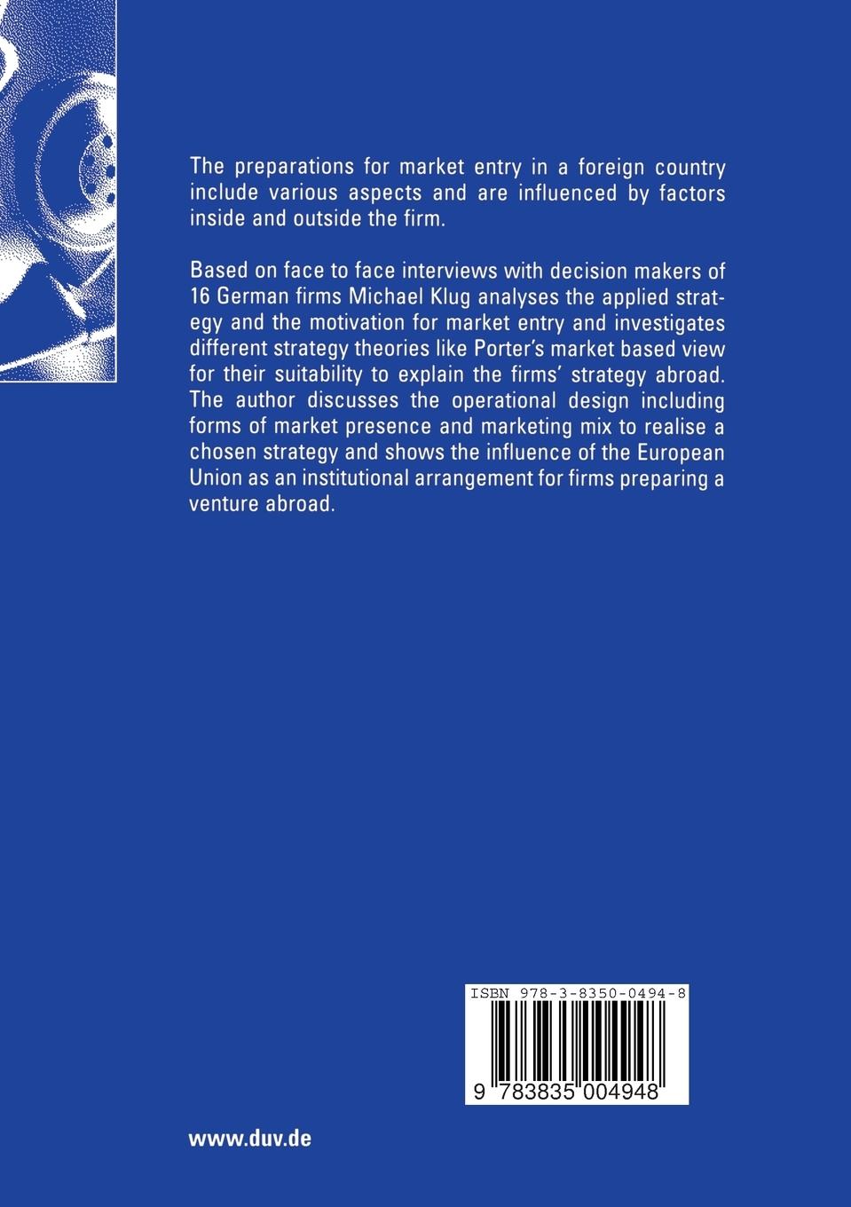 Rückseitencover Market Entry Strategies in Eastern Europe in the Context of the European Union