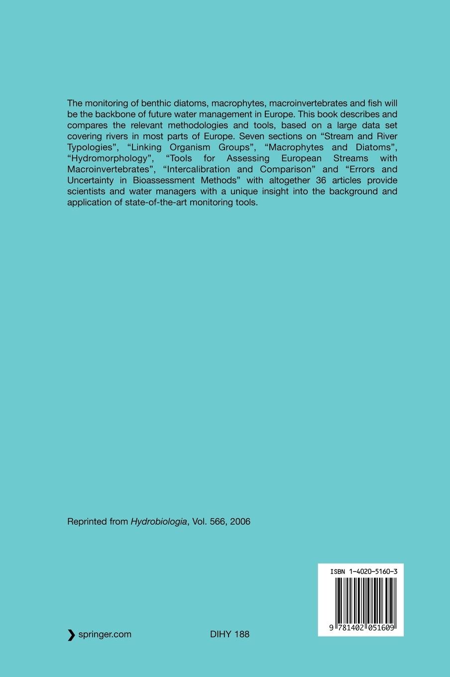 Rückseitencover The Ecological Status of European Rivers: Evaluation and Intercalibration of Assessment Methods