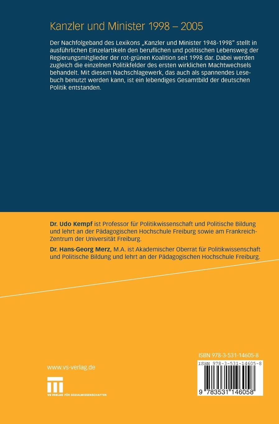 Rückseitencover Kanzler und Minister 1998 - 2005