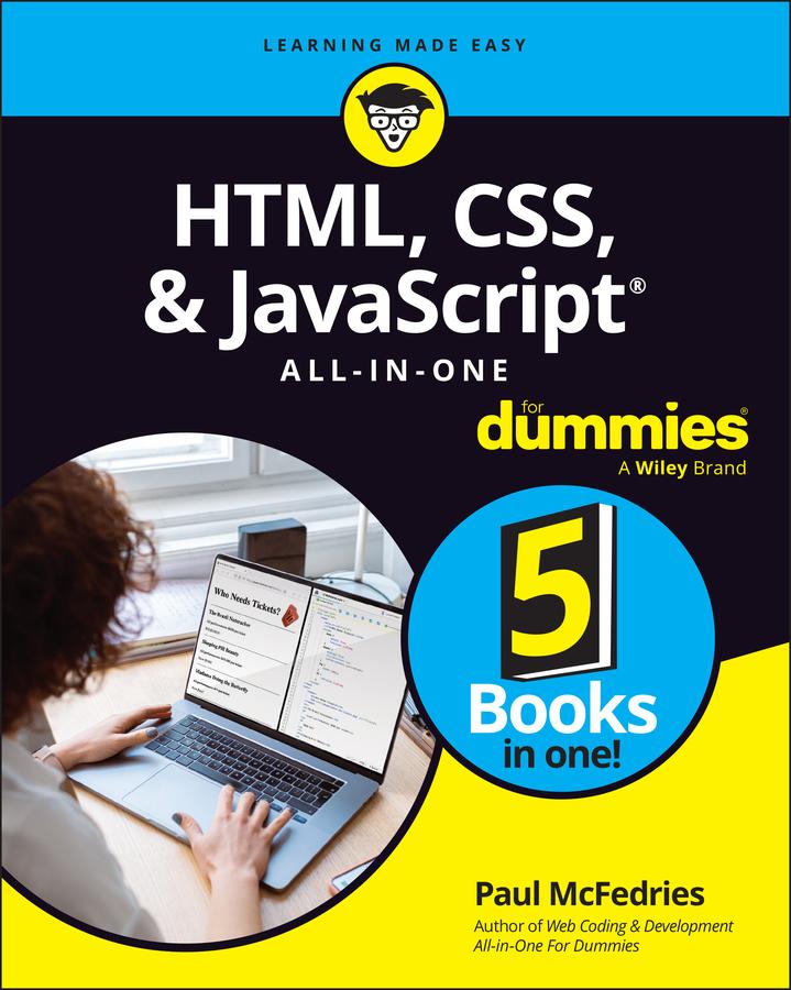 Vorderes Coverbild HTML, CSS, & JavaScript All-in-One For Dummies