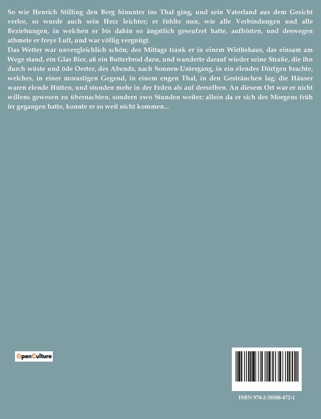Rückseitencover Henrich Stillings Wanderschaft