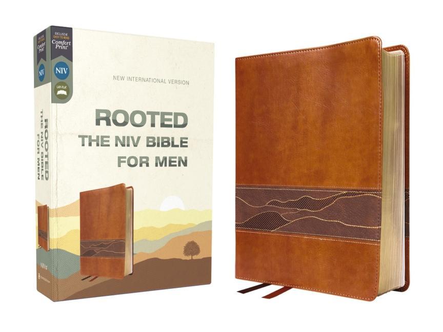 Vorderes Coverbild Rooted: The NIV Bible for Men, Leathersoft, Brown, Comfort Print