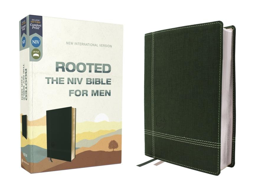 Vorderes Coverbild Rooted: The NIV Bible for Men, Leathersoft, Green, Comfort Print