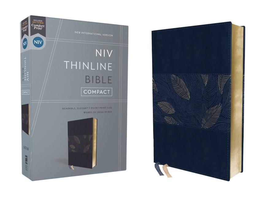 Vorderes Coverbild Niv, Thinline Bible, Compact, Leathersoft, Blue Floral, Red Letter, Comfort Print