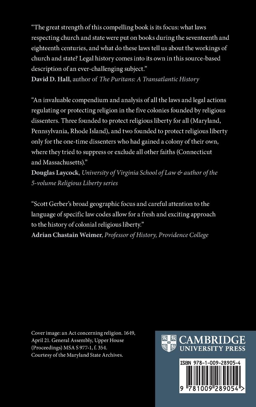 Rückseitencover Law and Religion in Colonial America