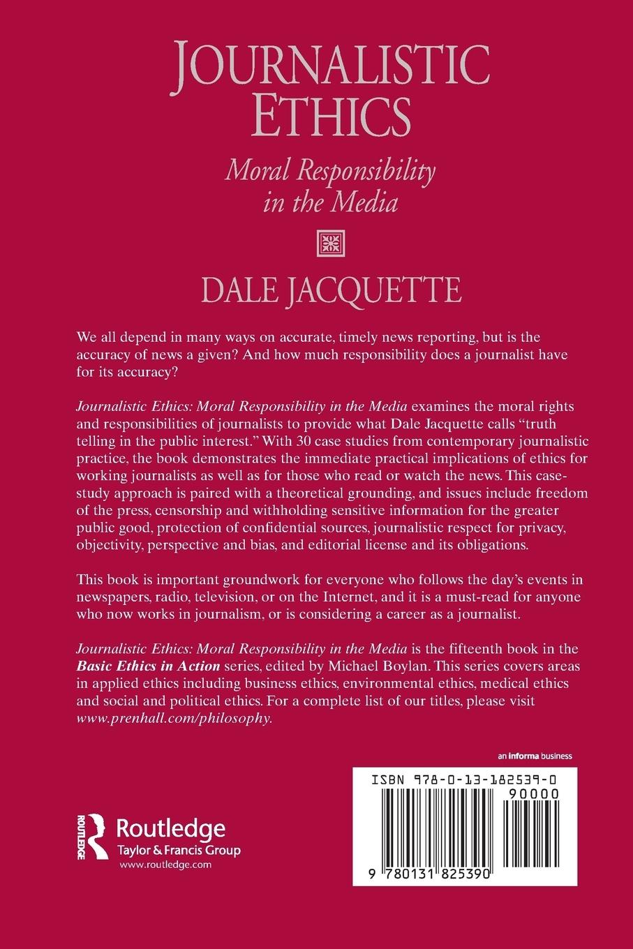 Rückseitencover Journalistic Ethics
