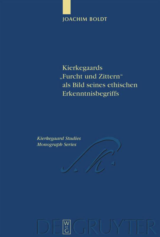 Vorderes Coverbild Kierkegaards "Furcht und Zittern" als Bild seines ethischen Erkenntnisbegriffs