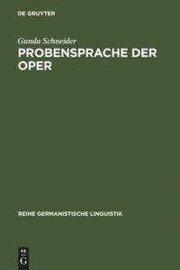 Vorderes Coverbild Probensprache der Oper