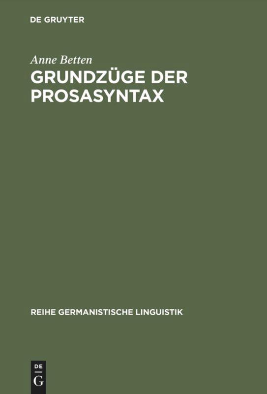 Vorderes Coverbild Grundzüge der Prosasyntax