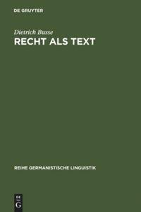 Vorderes Coverbild Recht als Text