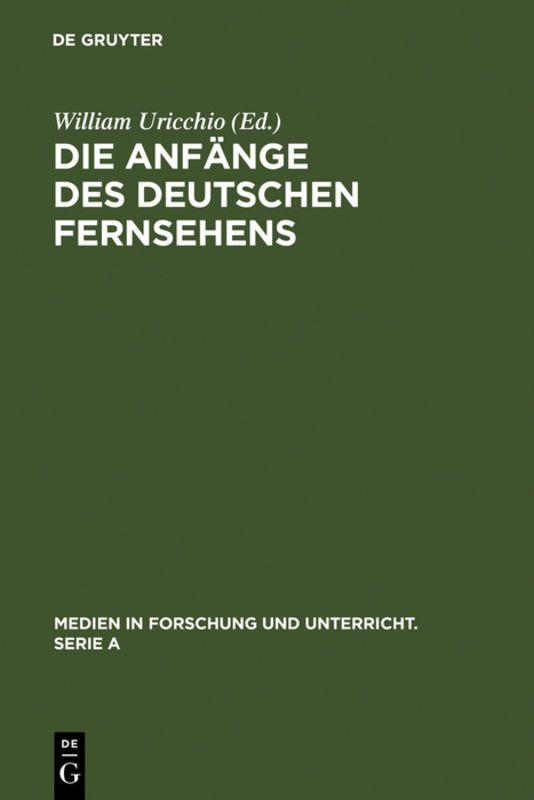 Vorderes Coverbild Die Anfänge des Deutschen Fernsehens