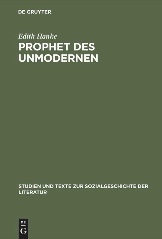 Vorderes Coverbild Prophet des Unmodernen