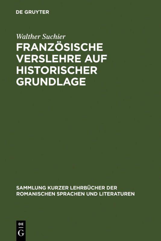Vorderes Coverbild Französische Verslehre auf historischer Grundlage