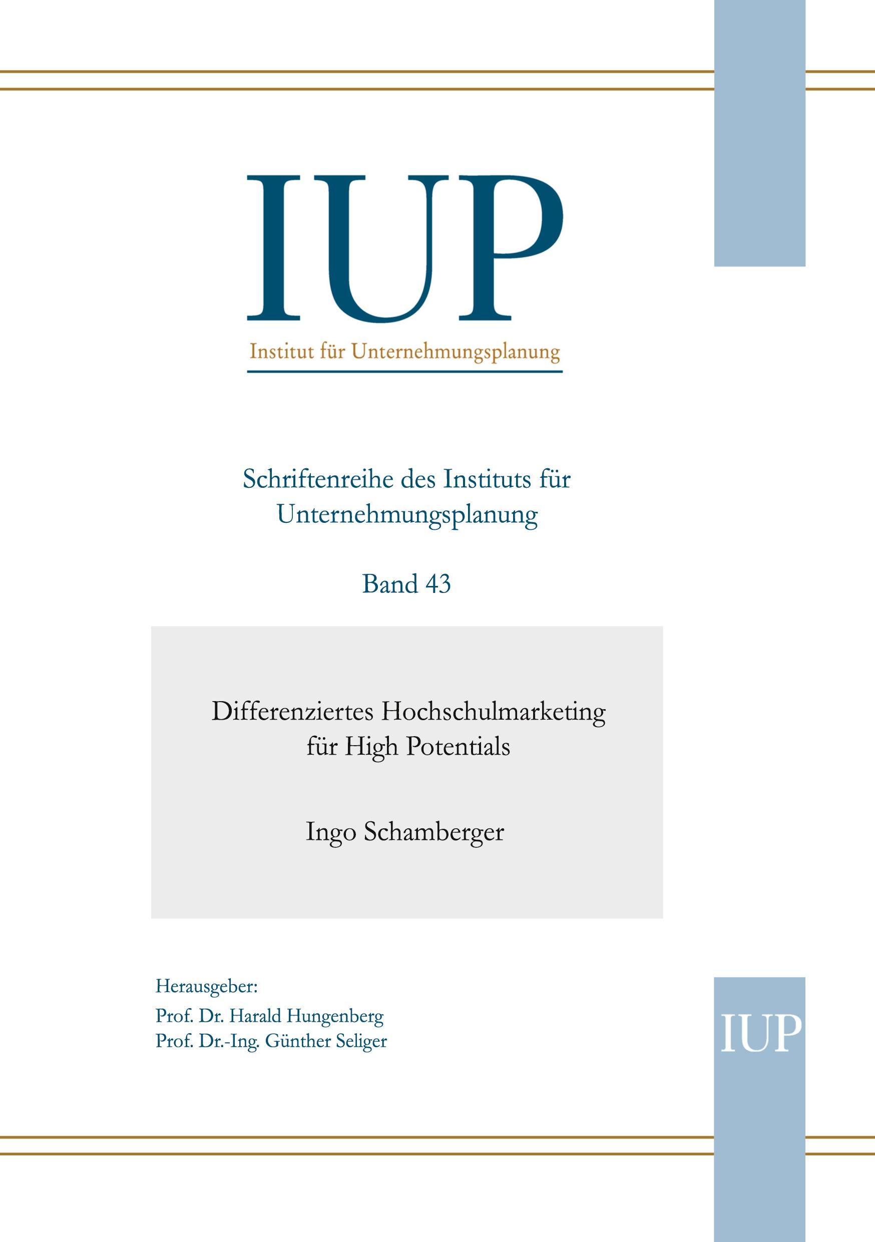 Vorderes Coverbild Differenziertes Hochschulmarketing für High Potentials