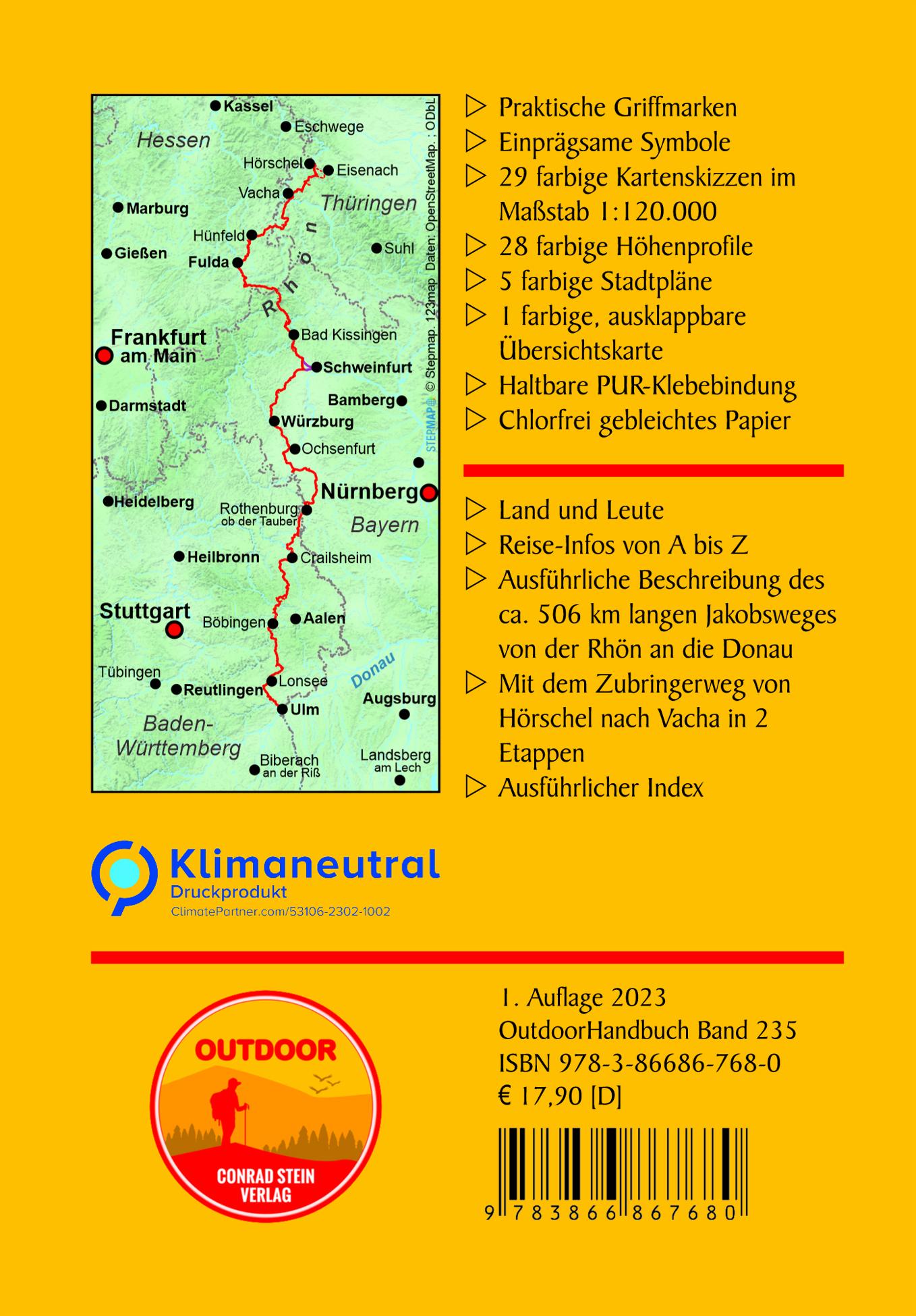 Rückseitencover Jakobsweg von der Rhön an die Donau