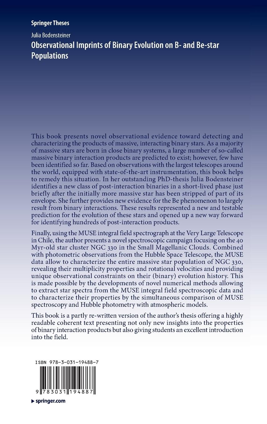 Rückseitencover Observational Imprints of Binary Evolution on B- and Be-star Populations