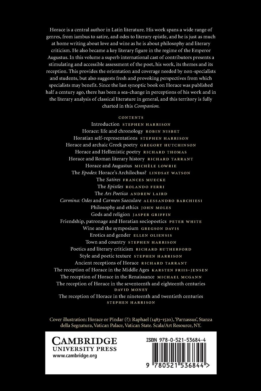 Rückseitencover Cambridge Companion to Horace