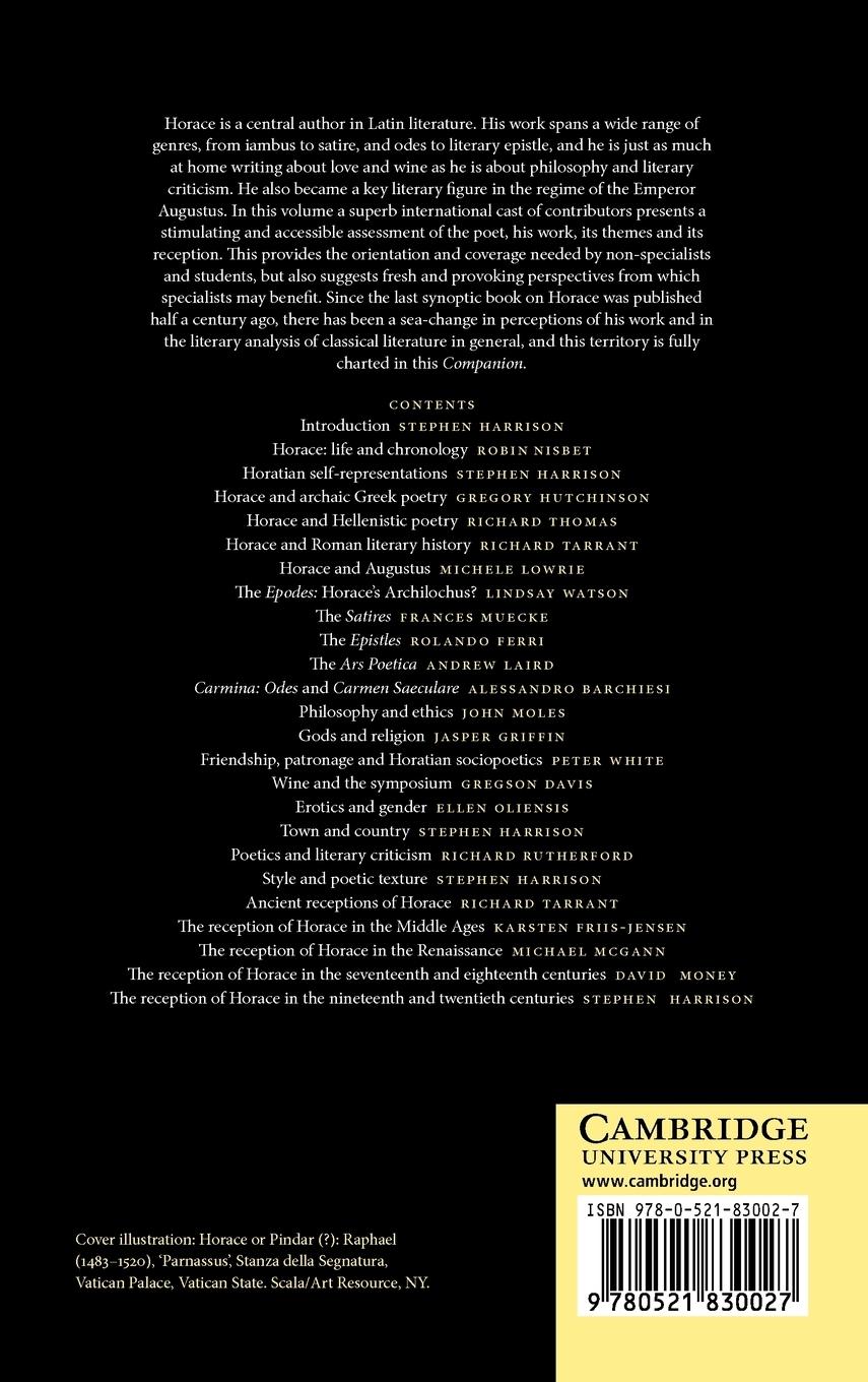 Rückseitencover The Cambridge Companion to Horace