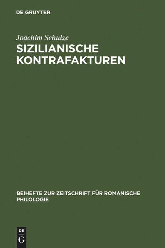 Vorderes Coverbild Sizilianische Kontrafakturen