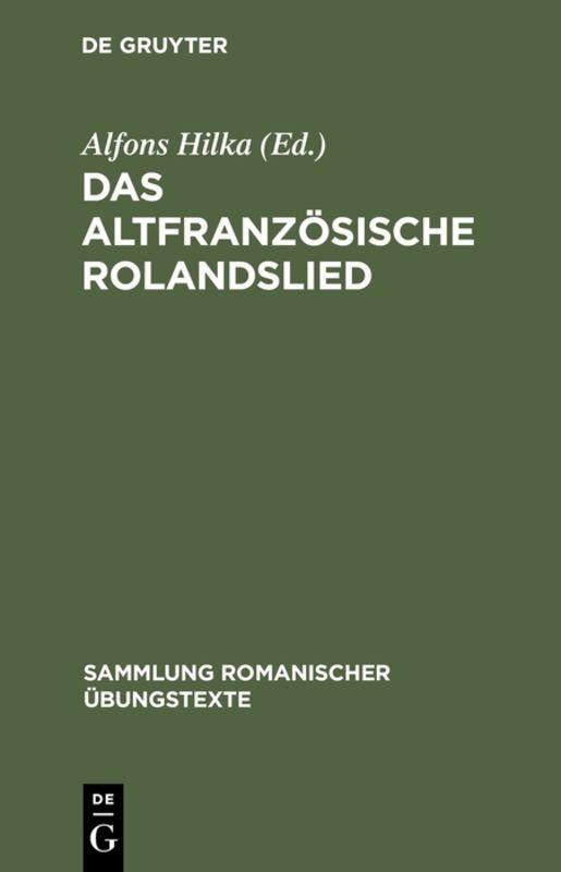 Vorderes Coverbild Das altfranzösische Rolandslied