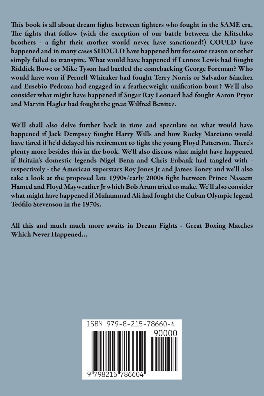 Rückseitencover Dream Fights - Great Boxing Matches Which Never Happened