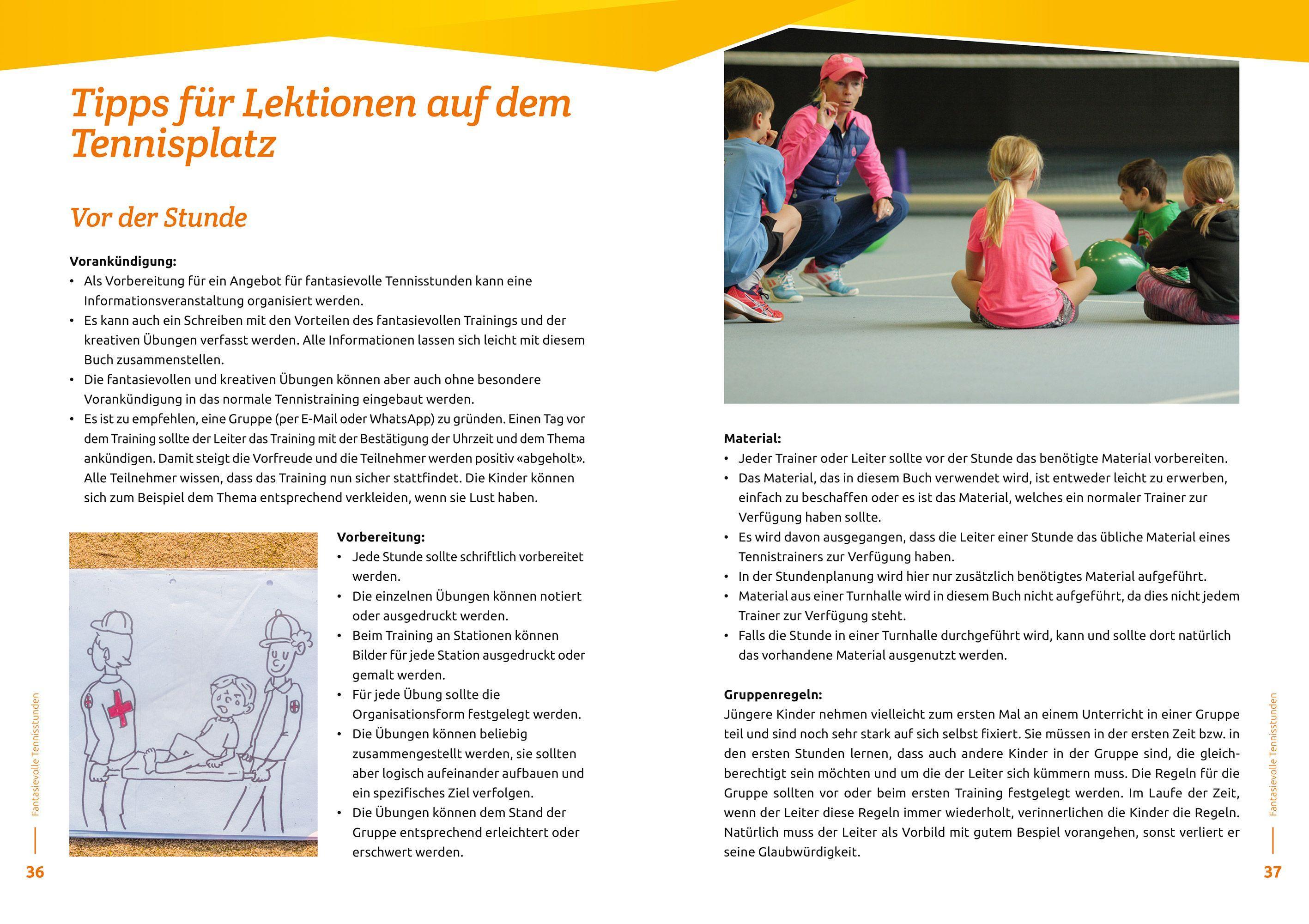 Beispielinhalt (Bild) Fantasievolle Tennisstunden