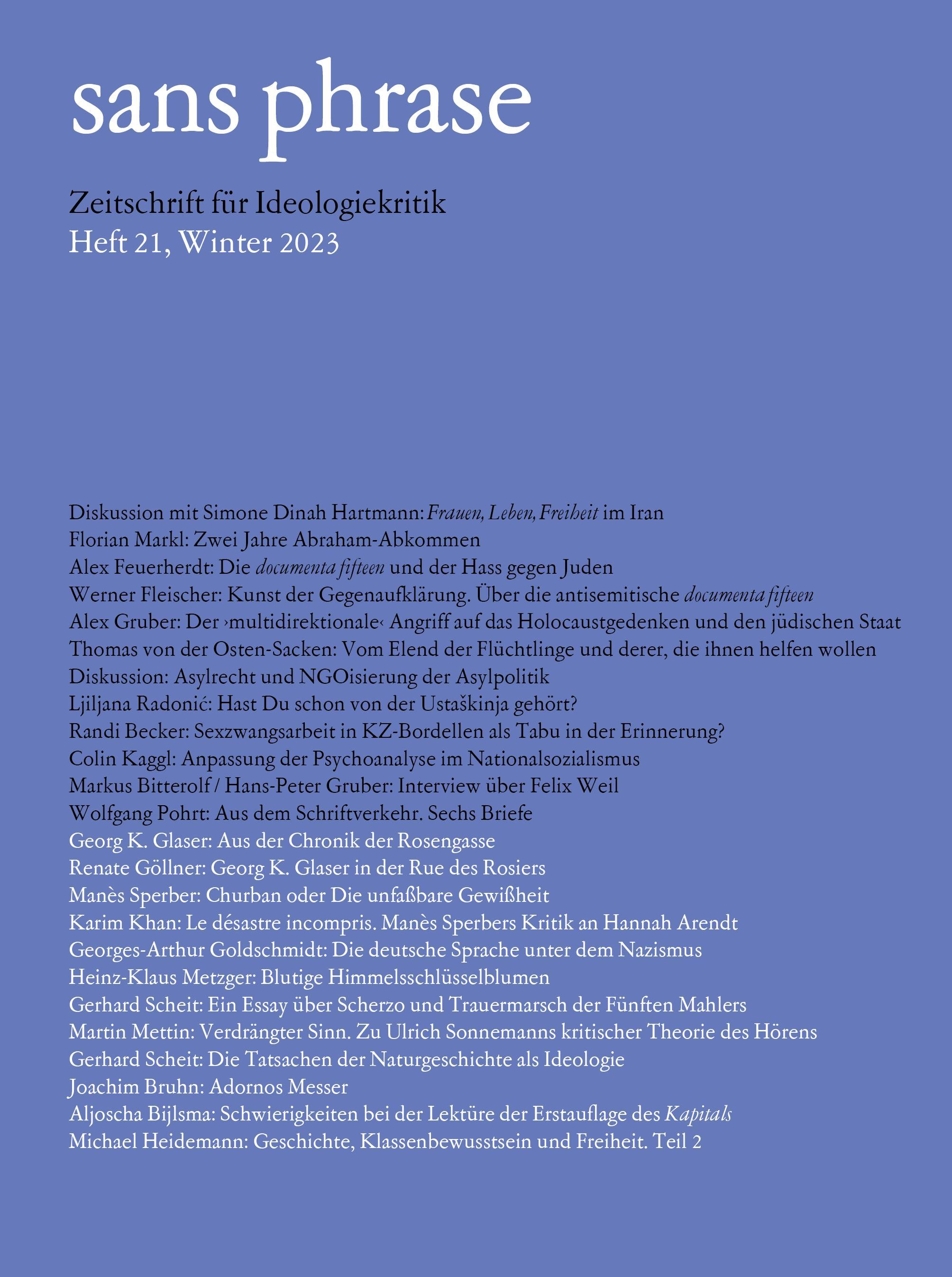 Vorderes Coverbild sans phrase